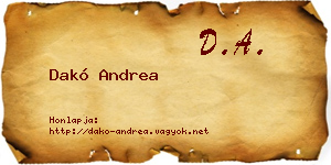 Dakó Andrea névjegykártya